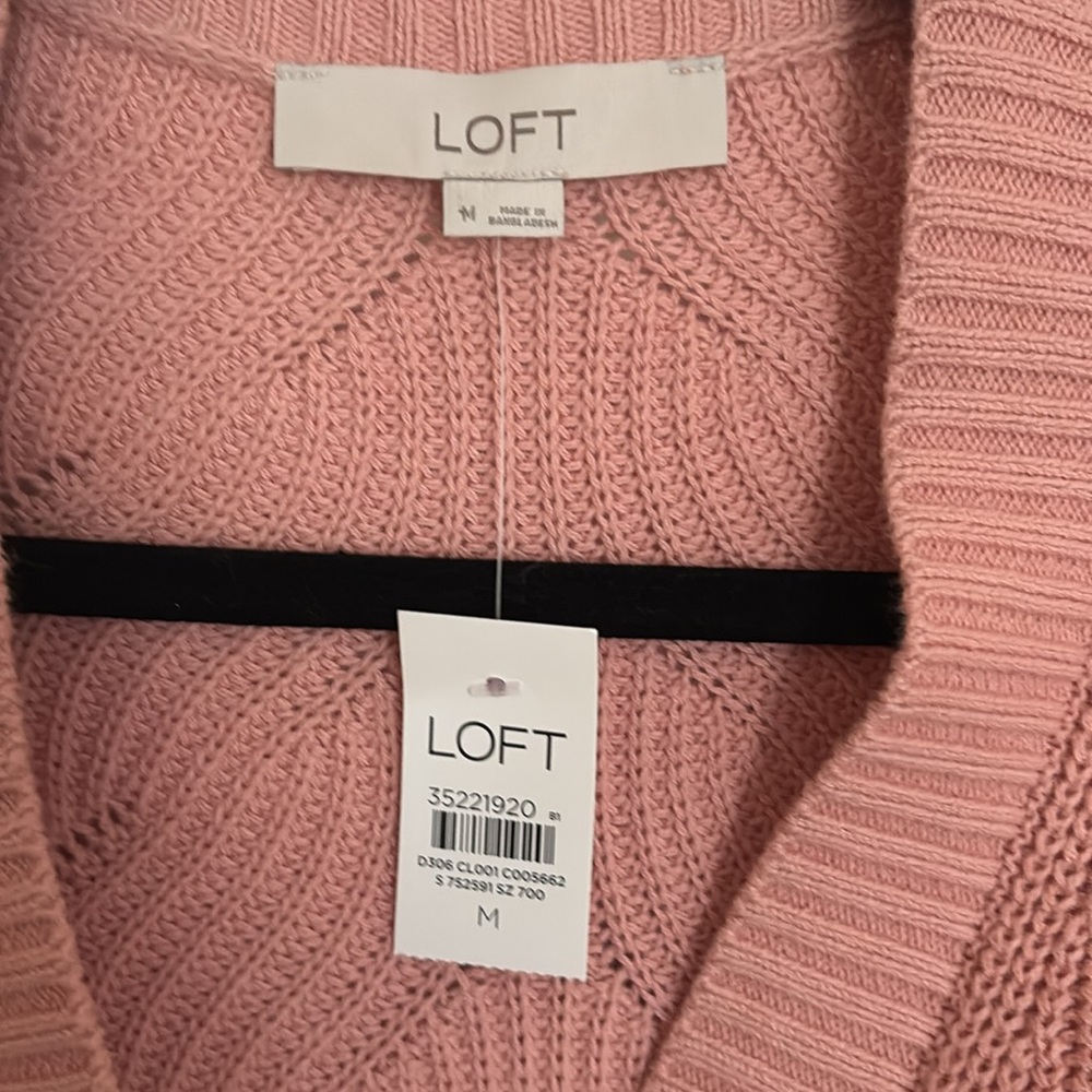 NEW LOFT Soft Pink Cardigan Sweater. Size M. - Picture 2 of 9